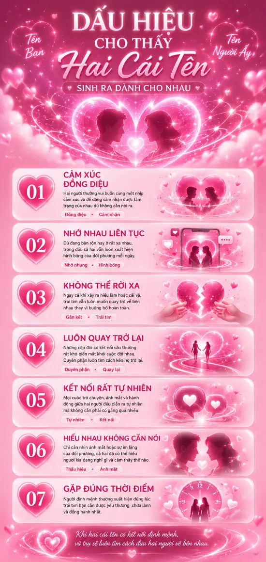 Dấu hiệu cho thấy hai cái tên sinh ra dành cho nhau